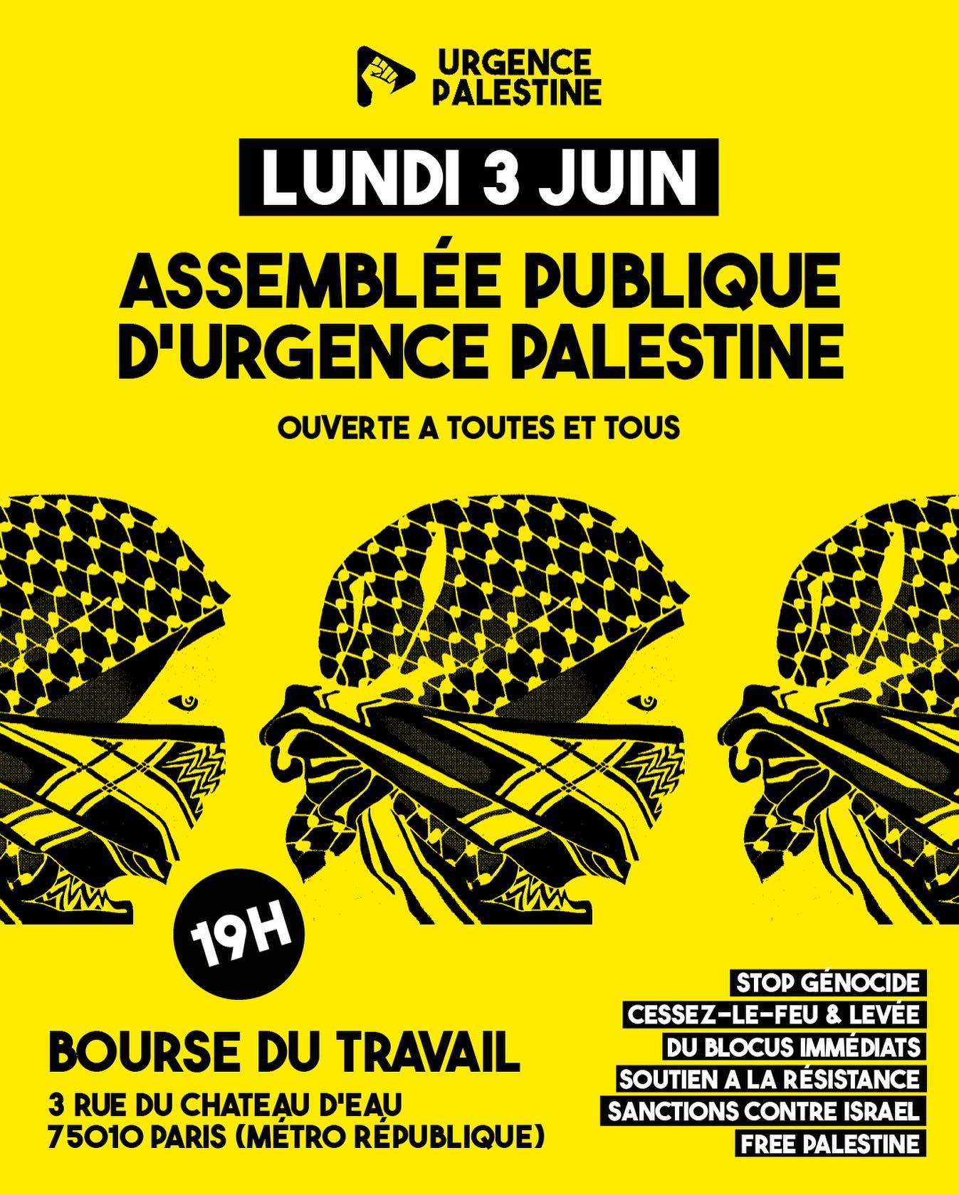 Affiche « Assemblée ouverte — 3 juin »